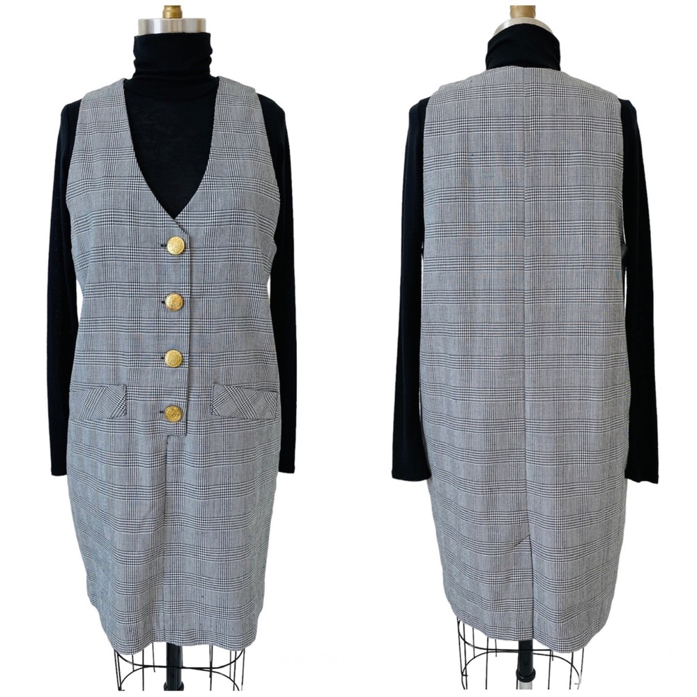 Vintage 90’s J.G. HOOK Houndstooth Plaid Dress